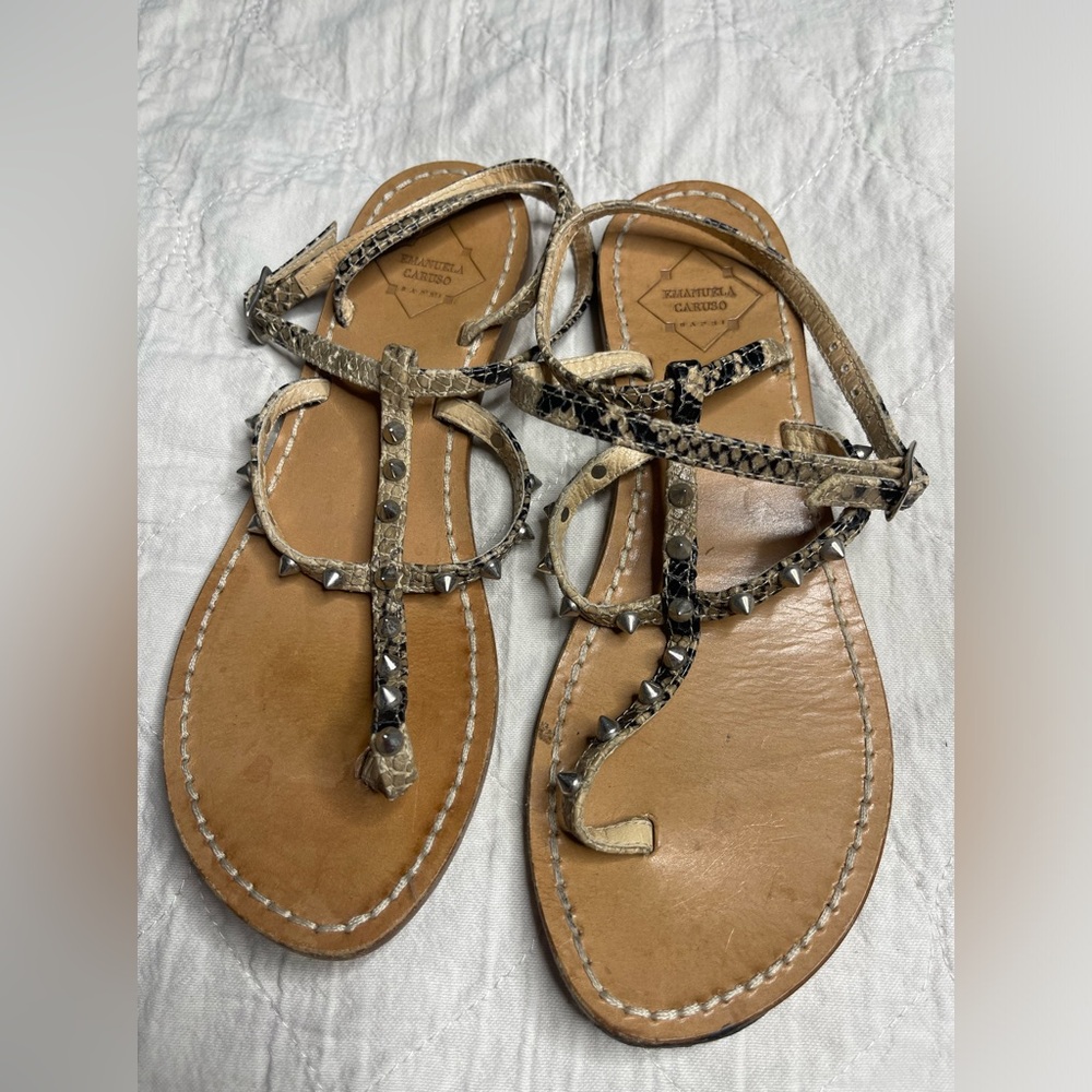 Emanuela Caruso Studded Strap Sandals Women’s 37